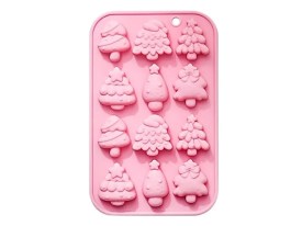 Molde silicona 12 arbolitos Navidad surtidos